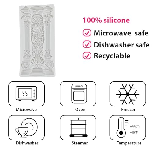 Roman Column Silicone Mold for Cake Decorating Fondant & Chocolate - Style E