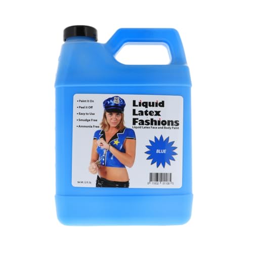 Blue Liquid Latex Body Paint 32 Oz for Cosplay & Special Effects - Ammonia Free