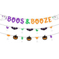 Halloween Banner Set with Glitter Ghosts Pumpkins and Banners - Colorful Party Decorations