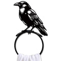 Crow Metal Towel Ring - Bird Branch Wall Mounted Bathroom Accessories - Halloween Decor
