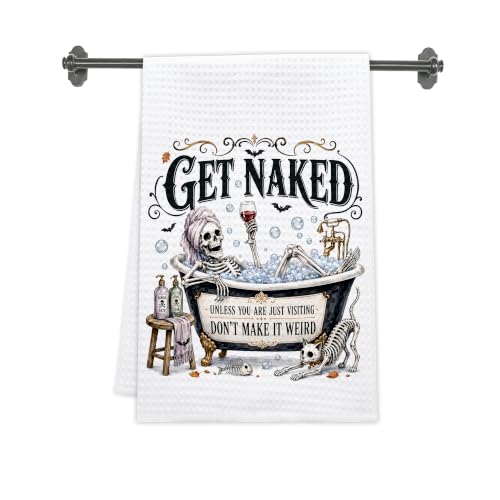 Halloween Skeleton Kitchen Towel - Holiday Bathroom Decor - 23.6x13.8 Inches