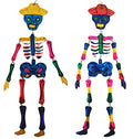 Mexican Tin Ornaments - Day of The Dead Skeleton Decorations for Christmas & Halloween