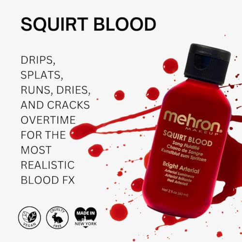 2 Ounce Bright Arterial Fake Blood for Halloween & SFX Makeup - Washable, Realistic