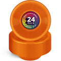 Orange Disposable Plastic Bowls - 7 inch, 12 oz, Pack of 24 for Parties & Kitchen
