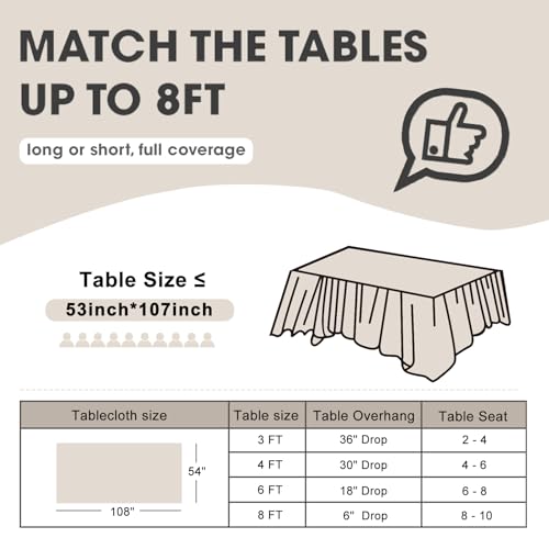 Purple Disposable Plastic Tablecloth 54x108 Inch - 12 Pack - Rectangle Variation
