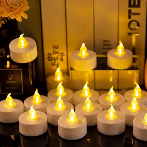 Nancia LED Flameless Tea Lights 200 Pack Warm Yellow Battery Operated