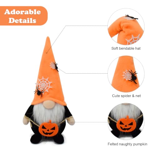 Halloween Gnome Decoration Plush Pumpkin Spider Scandinavian Nisse Figurine