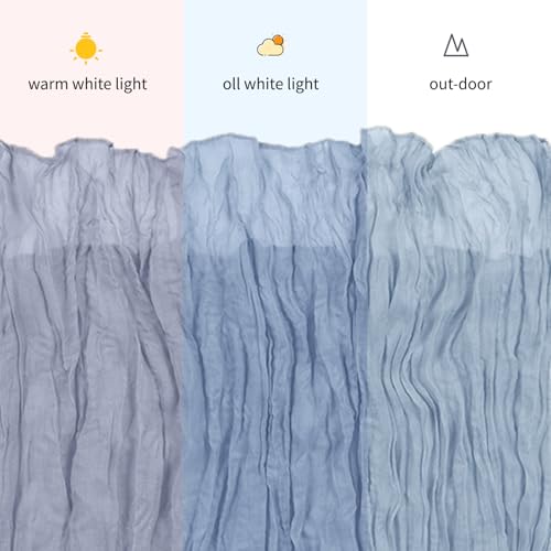 3 Pack Dusty Blue Cheesecloth Table Runner 17x108 Inch for Wedding Party Home Decor