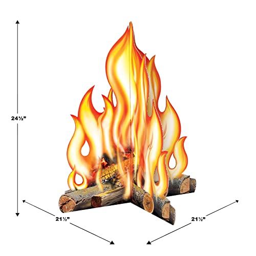 Three Dimensional Camping Fire Photo Prop - Corrugated Cardboard Party Decoration