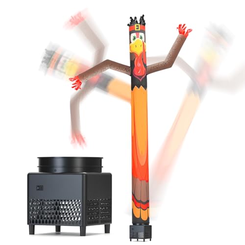 6ft Pumpkin Turkey Inflatable Tube Dancing Man with Blower - Thanksgiving Day Decoration