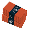 Bright Orange Cotton Napkins 17x17 Set of 12 - Reusable & Absorbent