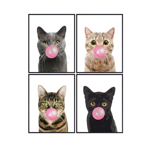 Cat Lover Wall Art 11x14 Unframed Prints - Cute Cat Gifts for Women