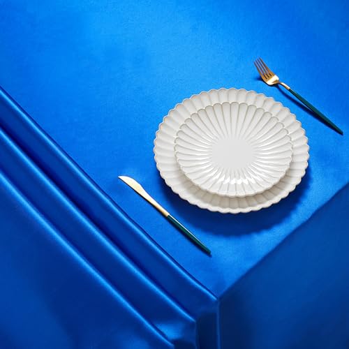 Royal Blue Satin Rectangle Table Cover - 60 x 102 Inches, Elegant Party Decor