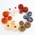 Velvet Mini Pumpkins Fall Decor Set - 18 Pcs Rustic Harvest Accessories