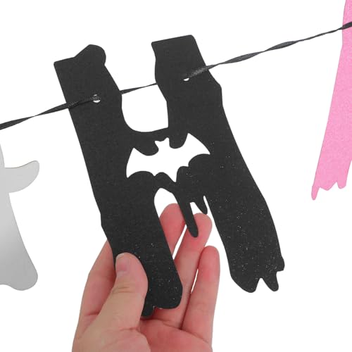 Halloween Ghost Banner Flag for Birthday Party Decorations - 6.83x1 Inches