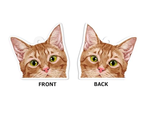 Acrylic Hanging Ornament for Christmas Tree Holiday Decor - Orange Tabby Kitten Cat