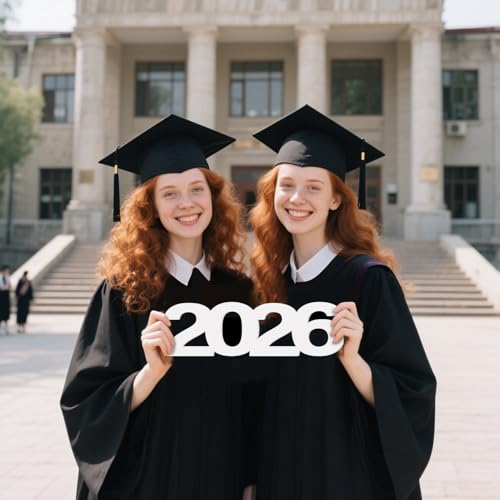 2026 Graduation Sign - White Number Decor for Party & Table Centerpiece