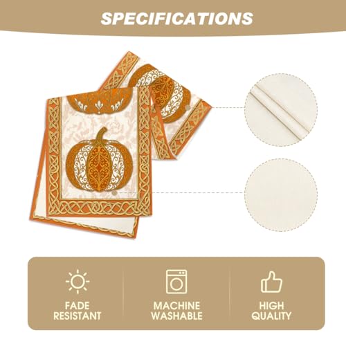 Fall Table Runner 13x120 Inch - Orange Polyester Home Party Decor