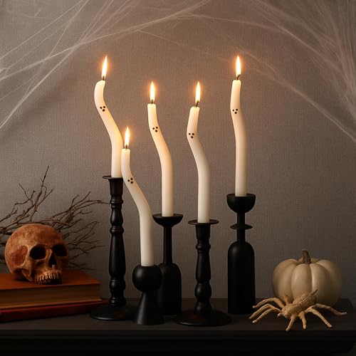 Halloween Ghost Taper Candles - 10 Indoor Spooky Candle Decorations