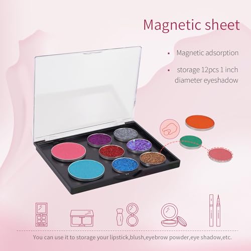 Magnetic Refillable Makeup Palette Set with Clear Top - 5 Pack Small Eyeshadow Storage Boxes for DIY Cosmetics Travel