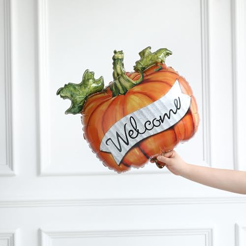 Orange Fall Thanksgiving Balloon Set - 4 Piece Maple Pumpkin Foil Balloons