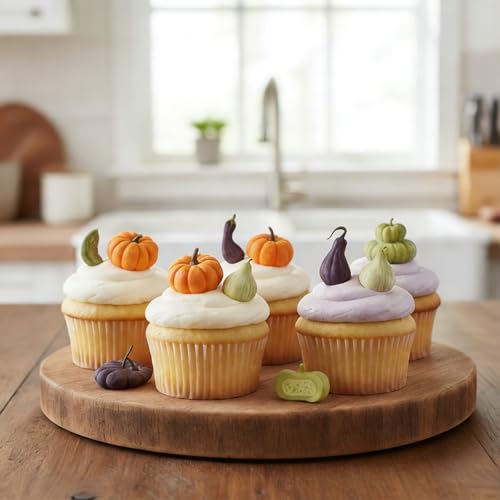 Purple Fall Pumpkin Silicone Mold for Cake Decoration & Candy, 15 Cavities