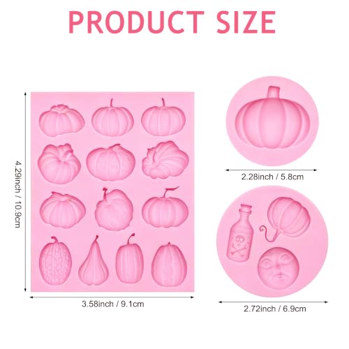 Pink Pumpkin Silicone Mold for Candy, Chocolate & Cake Decoration - XL432