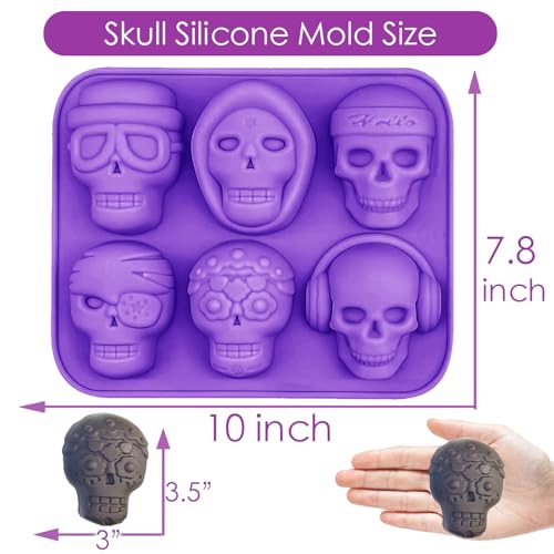 Silicone Skull Cake Molds 2-Pack for Baking & Candy Making - Halloween Decor