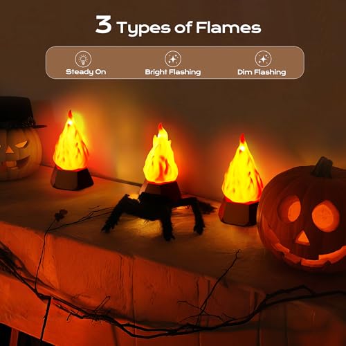 USB Rechargeable Flame Light 4 Pack - Realistic Flickering Fire Lamp with 72-Hour Runtime, Waterproof for Camping & Outdoor Decor