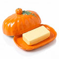 Pumpkin Butter Dish with Lid - Orange Pumpkin Shaped Multi-Purpose Kitchen Decor