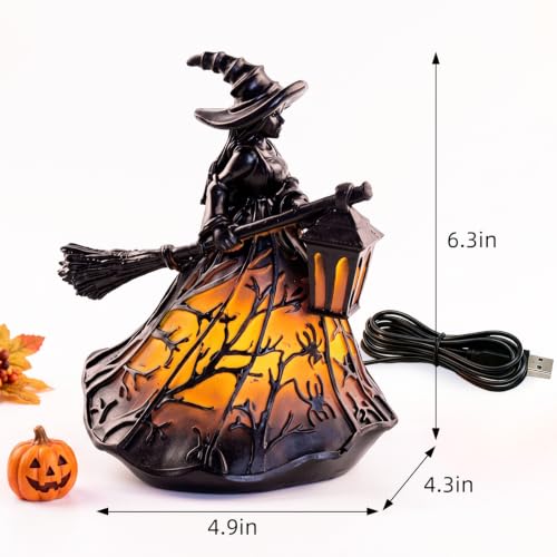 Halloween Witch Lamp Gothic LED Night Light Table Lamp Decor