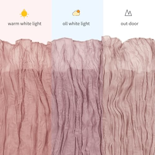 6 Pack Dusty Pink Cheesecloth Table Runner 17x108 Inch for Wedding Party Home Decor
