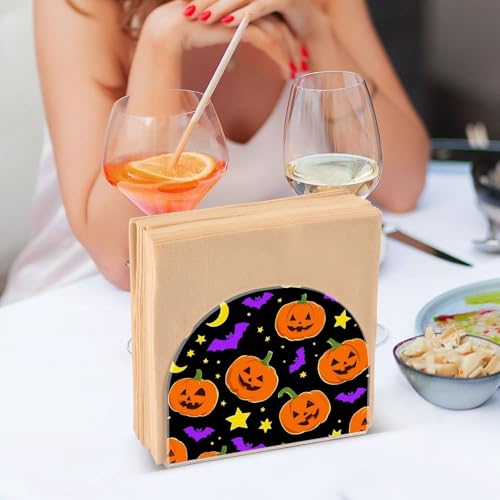 Halloween Pumpkin Bat Acrylic Napkin Holder with Variation Multi 54.15