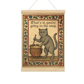 Funny Medieval Cat Wall Poster Hanger Frame - Soup Cat Design, 12x16