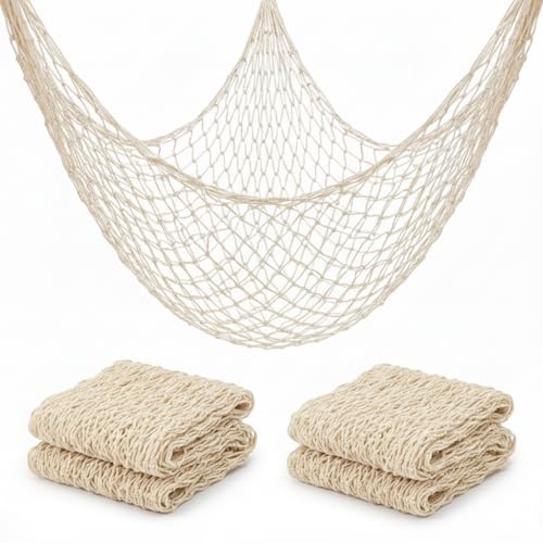 2-Pack Nautical Fish Net Decorations for Parties and Home - 40x80 inches Variation 2