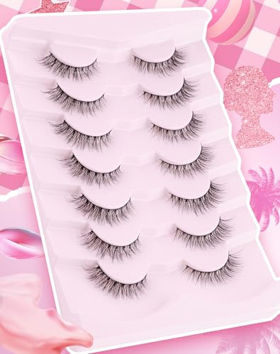 False Eyelashes Wispy Natural Short 13MM Pack of 7 Pairs - Adious AD222