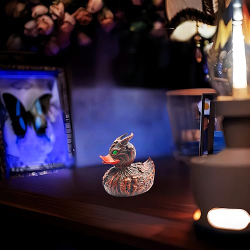 Horror Demon Skull Duck Sculpture - Red Gothic Devil Dark Car Dashboard & Home Decor - Variation 4