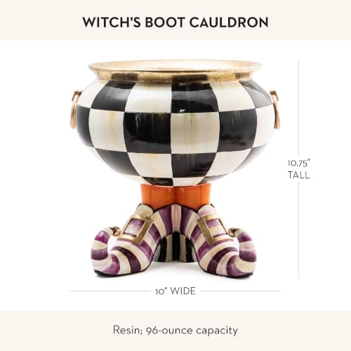 MacKenzie-Childs Witch's Boot Cauldron - Decorative Halloween Resin Figurine