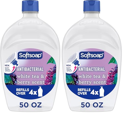Antibacterial Liquid Hand Soap with White Tea & Berry Scent - 50 Fl Oz Refill Pack of 2
