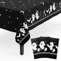 Halloween Plastic Tablecloths 3-Pack - Spooky Party Decor for Indoor & Outdoor Events