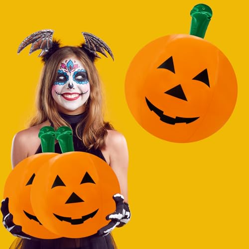 24-Pack Halloween Pumpkin Inflatable Decorations - Outdoor Party & Pool Decor, 16 Inch