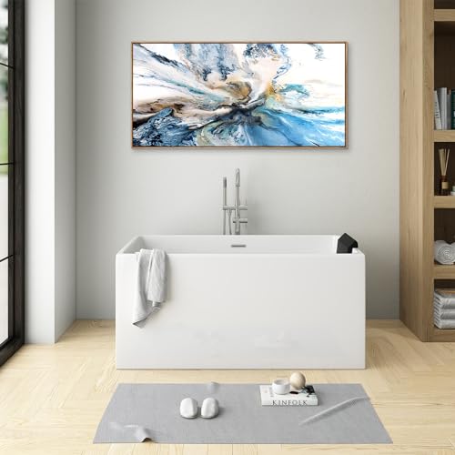 Large Abstract Watercolor Canvas Wall Art - 30x60 Inch Framed Home Decor