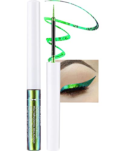 Liquid Chameleon Glitter Eyeliner 02# - Multichrome Green Metallic Eye Makeup