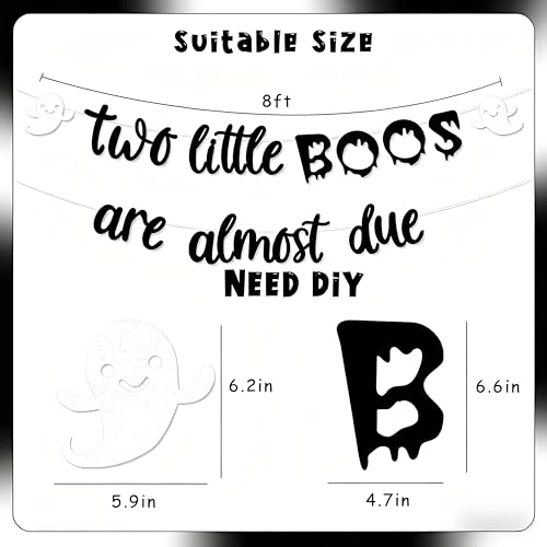 Halloween Twins Bunting Banner with Ghosts - Baby Shower & Party Decor