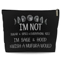Gothic Wiccan Astrology Makeup Bag - Sun Moon Design, Compact Cosmetic Pouch
