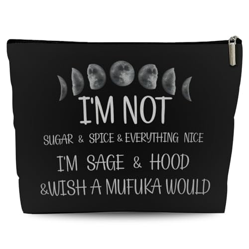 Gothic Wiccan Astrology Makeup Bag - Sun Moon Design, Compact Cosmetic Pouch