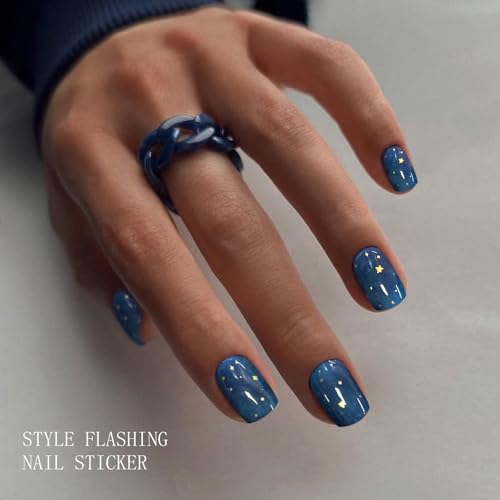 Semi Cured Gel Nail Strips - Star Pattern Nail Art Stickers, 20 Sheets