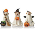 Halloween Ghost Dog Figurines Set - Cute 3-Piece Tabletop Decorations - Ghost Variation