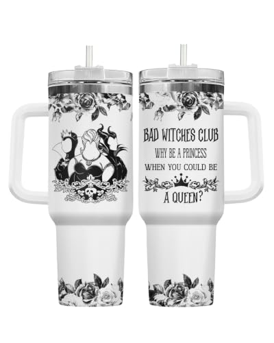 34HD Wiches Characters 40 oz Tumbler with Handle - Holiday Gift - Wichewhite