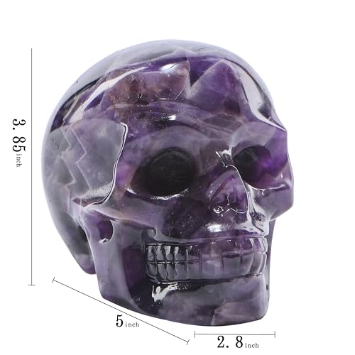 Dreamy Amethyst Crystal Skull Statue - Hand Carved Healing Stone, 5 Inch Variation of THIS listing